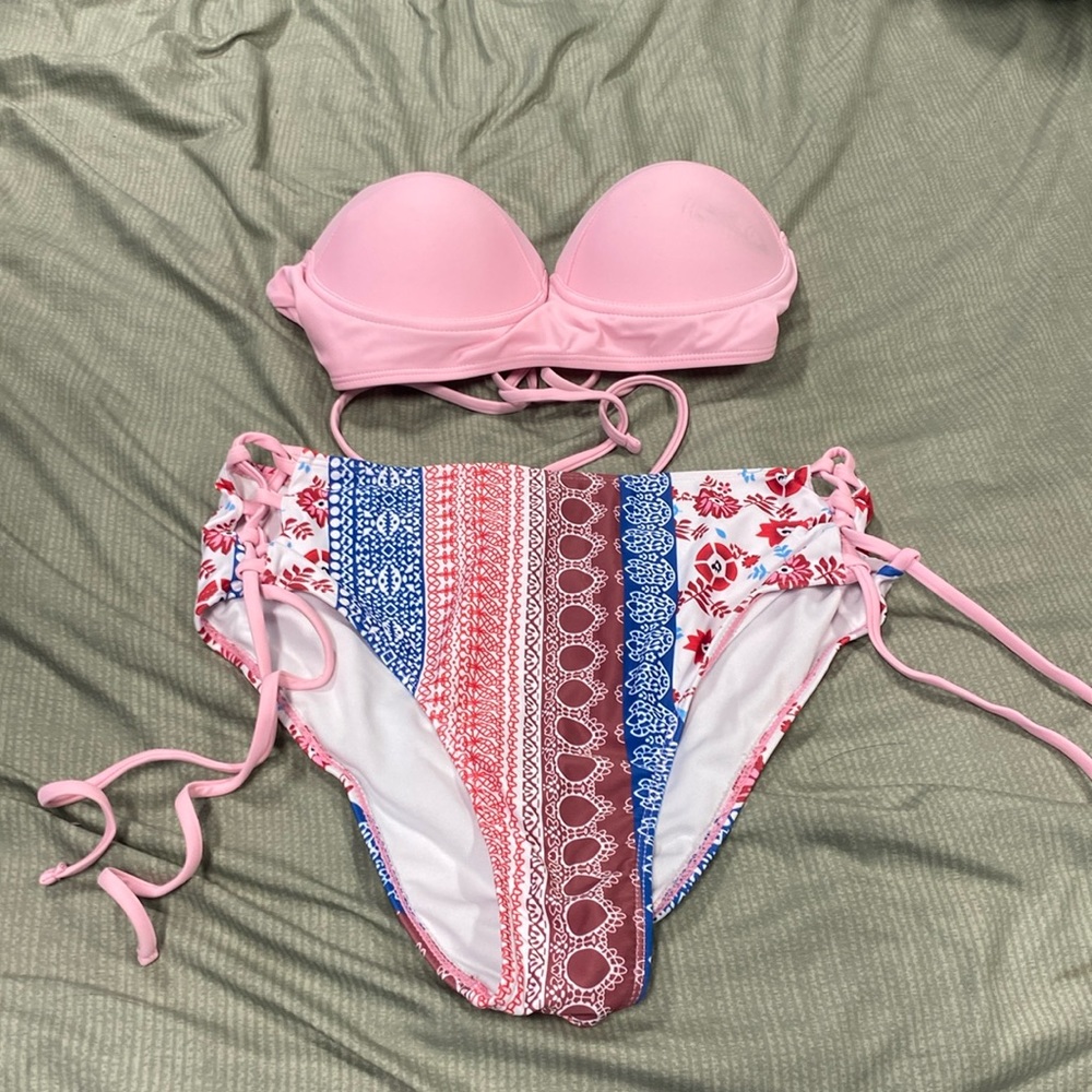 Pink tropical swimsuit